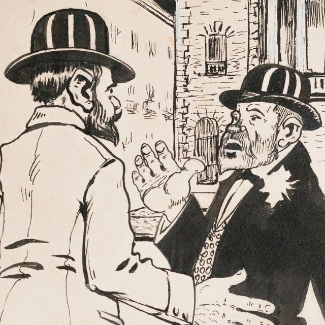 Spanish or Catalan Artist, Satirical Cartoon Studies, 1990s, Ink & Pencil Drawings, Set of 3 For Sale - Image 6 of 11