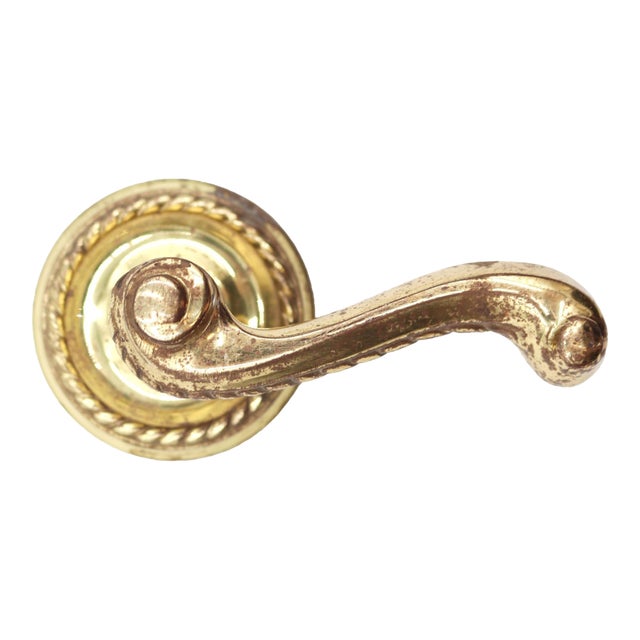 Vintage Polished Brass Braided Dummy Lever Knob For Sale