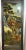 1910s Reverse Painted Wall Plaque on Glass Antique Asian Three Section Vertical For Sale - Image 5 of 12