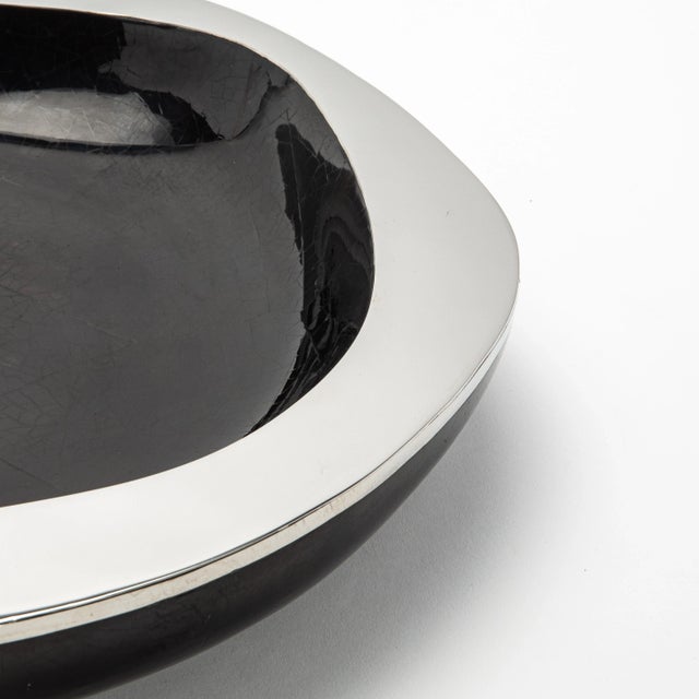 Bowl in Black Shell With Stainless Steel Details by R&y Augousti For Sale - Image 12 of 12