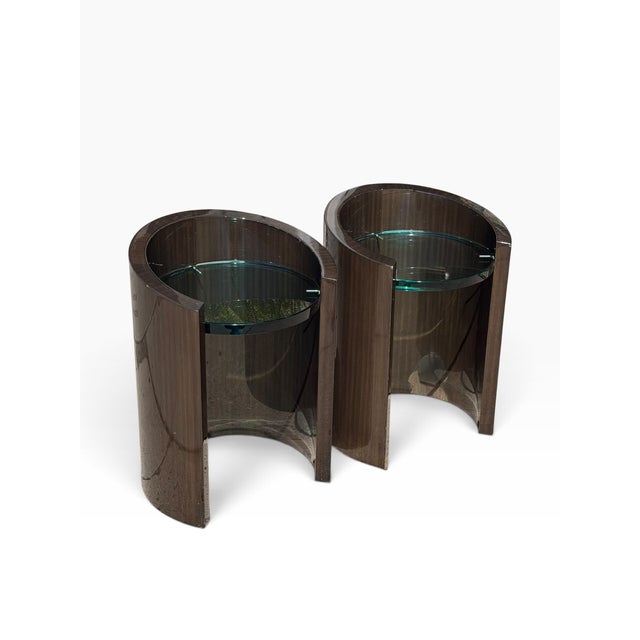 Wood Pair of J. Robert Scott Modernist Macassar Side Tables For Sale - Image 7 of 8