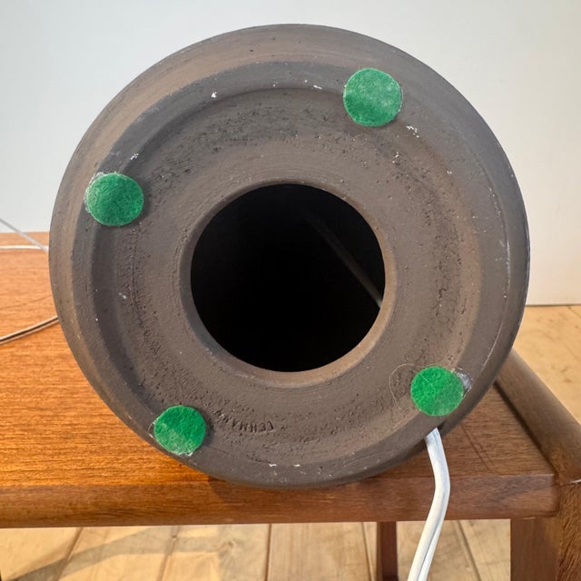 Black Vintage Ceramic Table Lamp from Lehmann Keramik, 1970s For Sale - Image 8 of 9