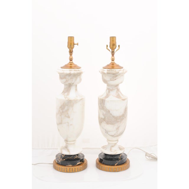 Pair of Exquisite 1930s Italian Marble Urns For Sale - Image 4 of 11