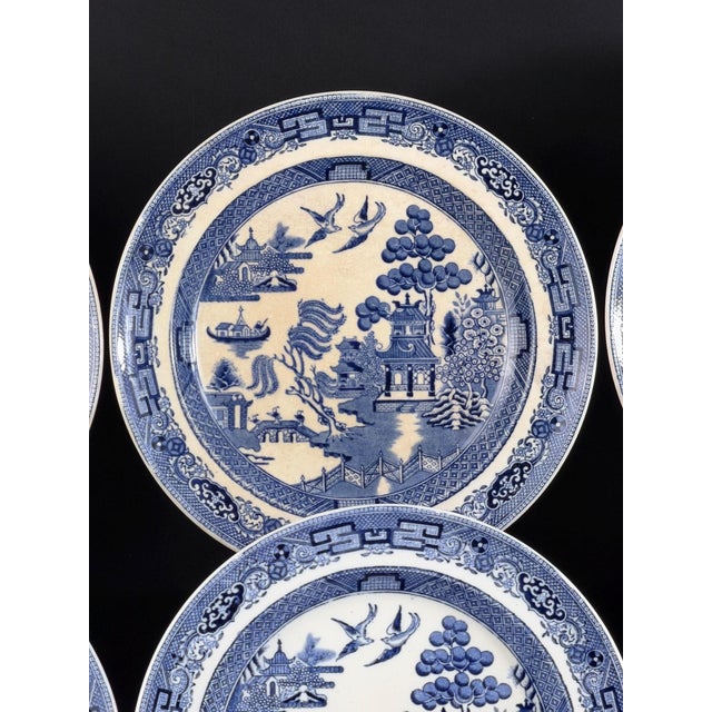 Blue Willow Transferware Plates from Wedgwood, England, Set of 6 For Sale - Image 6 of 13