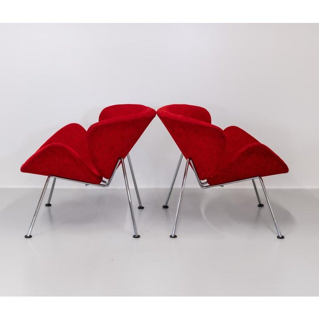 1970s Vintage Orange Slice Chairs by Pierre Paulin for Artifort, 1970s, Set of 2 For Sale - Image 5 of 18
