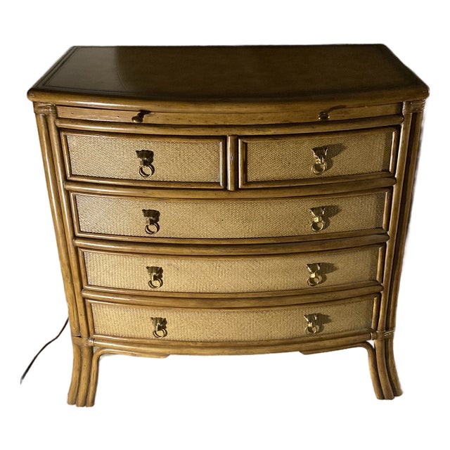 Kreiss Collection Natural Materials Dresser. 5 Drawers Dramatic Decor Yet Subtle Materials.I Do Not See a Signature or Label. For Sale