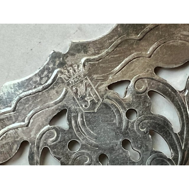 Vintage Italian Silver-Plate Trivet Engraved “b” For Sale - Image 4 of 6