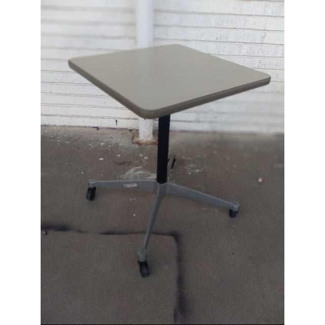 Mid 20th Century Mid 20th Century Herman Miller Pedestal Base Side Table On Casters For Sale - Image 5 of 5