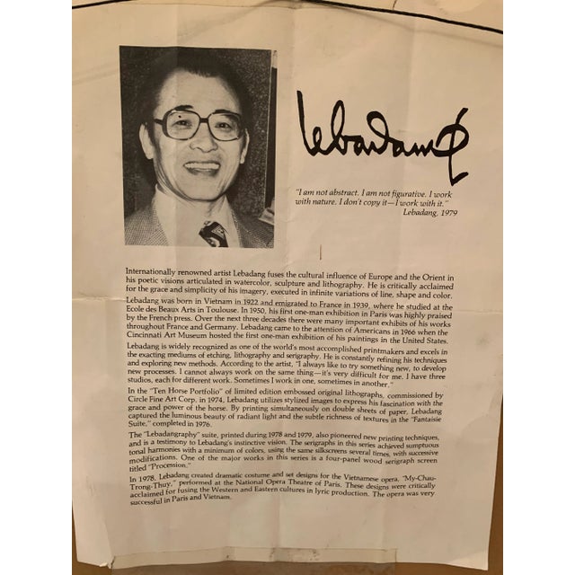 Yellow Original Vietnamese Signed Lithograph by Lebadang For Sale - Image 8 of 9