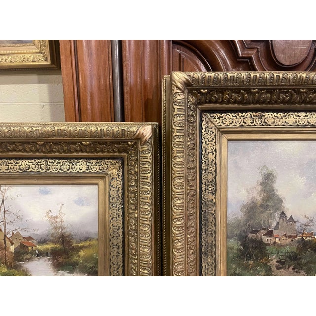Pair of 19th Century French Landscapes by Galien-Laloue as Louis Dupuy For Sale - Image 9 of 13