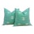 Pair of Aqua & White Cactus Silk Moroccan Pillows For Sale