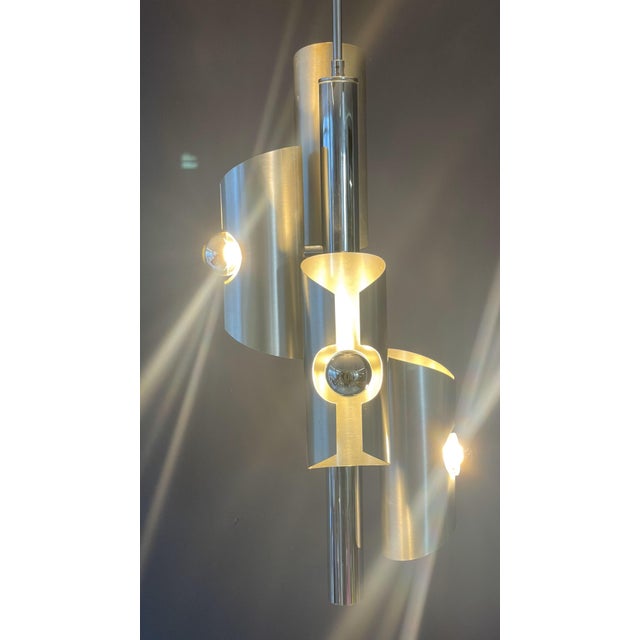 Silver Lamp with 4 Top Bulbs For Sale - Image 9 of 15