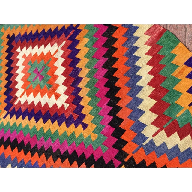 Vintage Bohemian Kilim - 60" X 110" For Sale - Image 9 of 13