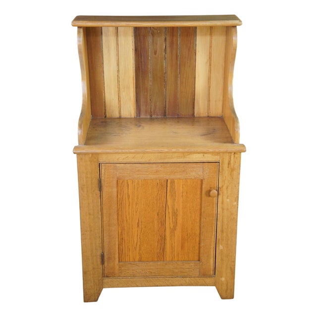 Antique Oak Country Farmhouse Dry Sink Drybar Washstand Cabinet Stand For Sale