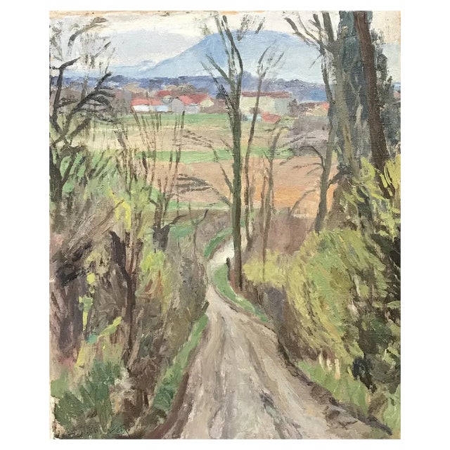 Isaac Charles Goetz, Le Chemin, 1950, Oil on Canvas For Sale