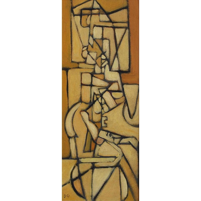 Postwar European Artist, The Vanguard Series Nr. XXV Abstract Composition, 1950s-1970s, Oil on Board, Framed, in None...