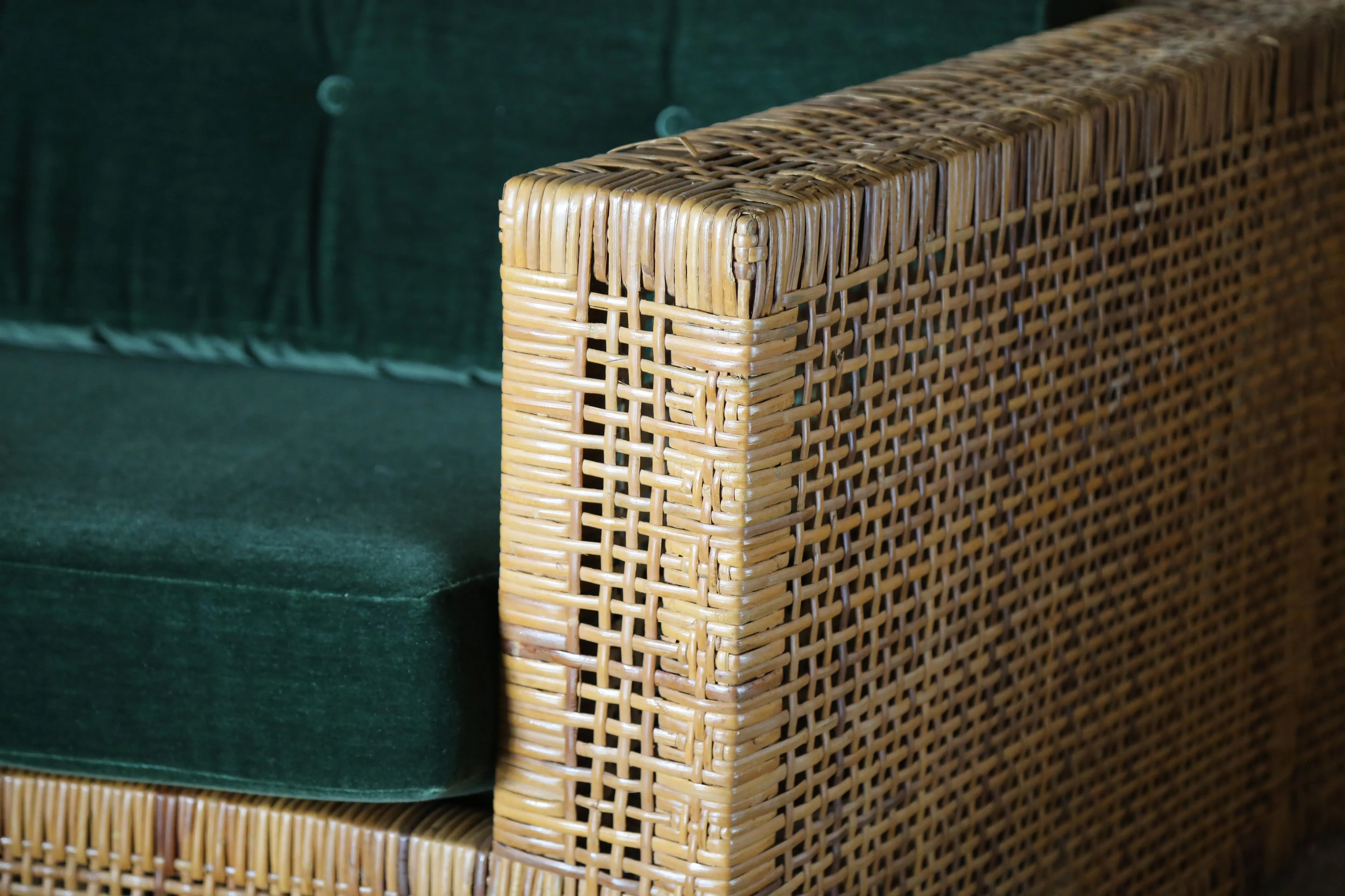 1960s Sectional Sofa Danny Ho Fong for Tropi-Cal, Wicker and