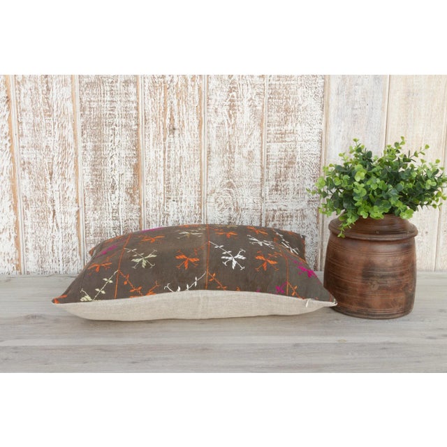 Textile Jha Antique Indian Folk Lumbar Pillow For Sale - Image 7 of 10