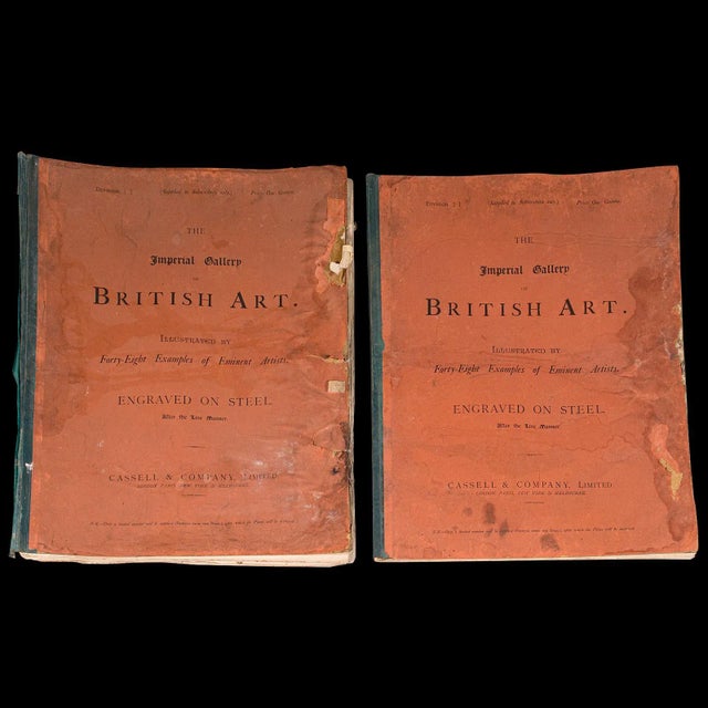 This is 4 antique volumes of The Imperial Gallery of British Art. An English, illustrated folio of steel engravings,...