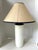Midcentury Modern White Enameled Designer "Walter Von Nessen" Table lamp with shade 21"Tall Enameled 12"Tall 4.5"D