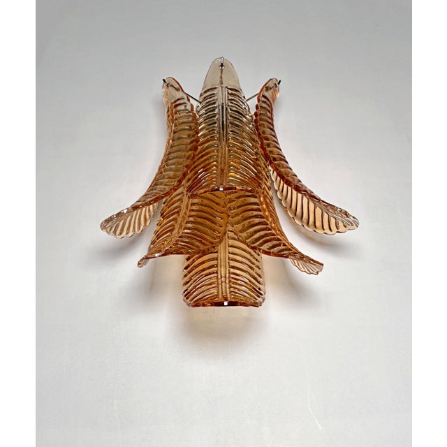Vintage Murano Amber Felci Glass Wall Sconces, 1990s, Set of 2 For Sale - Image 6 of 18