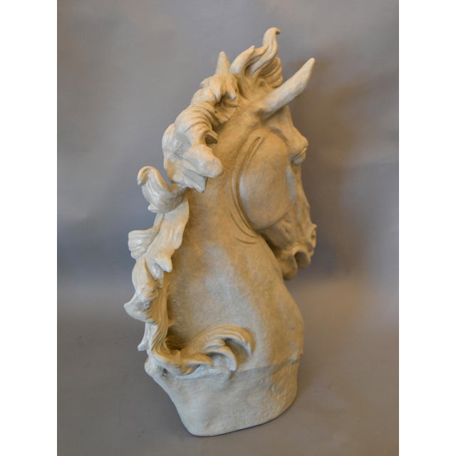 MidCentury Modern Big Plaster Horse Head Sculpture Chairish