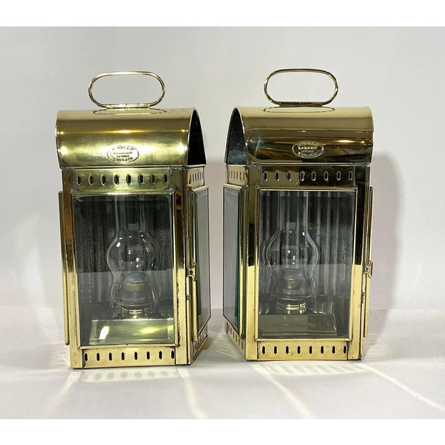 Early 20th Century Solid Brass English Cabin Lanterns For Sale - Image 5 of 12
