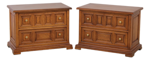 Pair of Henredon Custom Folio 2 Oak Nightstand Chests