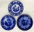 Pretty set of three coordinating decorative plates with Asian inspired designs. Each has a different stamp on the back,...