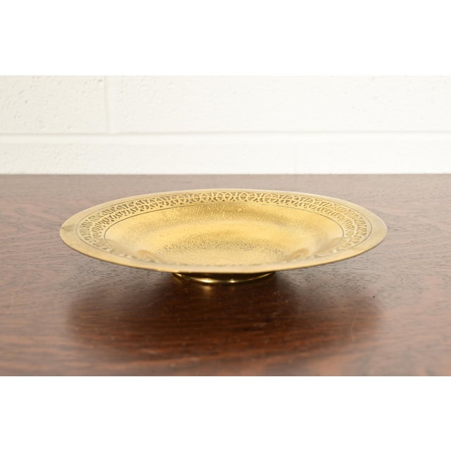 Metal Tiffany Studios New York Bronze Doré Bowl With Decorative Border For Sale - Image 7 of 12