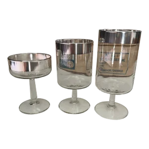 1950s 18-Piece Dorothy Thorpe Sterling Band Allegro Glasses in Original Boxes