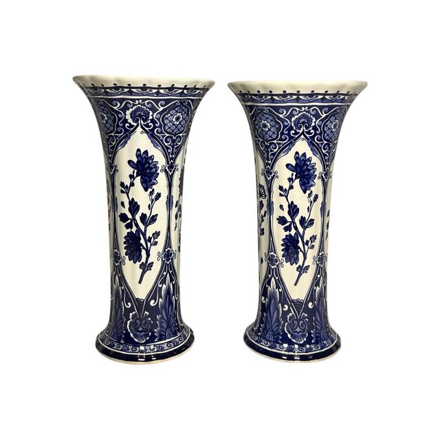 Large Royal Sphinx Blue Garniture Set by Boch Delft, 20th Century, Set of 3 For Sale - Image 3 of 18