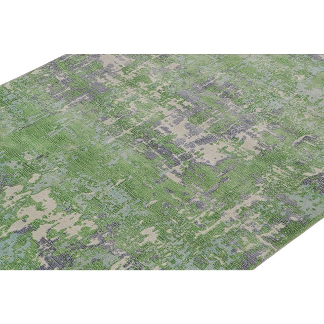 Rug & Kilim Rug & Kilim’s Abstract Rug in Green, Blue and Beige All-Over Pattern For Sale - Image 4 of 8
