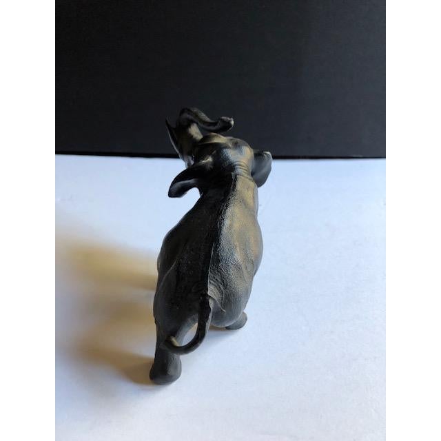 Mid 20th Century Vintage Mid-20th Century Metal Trumpeting Elephant Figurine Paperweight For Sale - Image 5 of 5