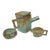Late 20th Century Studio Crafted Hand Made Glazed Pottery Set Tea Pot, Sugar Bowl & Creamer For Sale