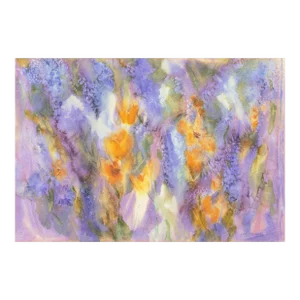 'Lilac and Tulips' by Jane Malinasky, 1980, American School Floral Abstraction