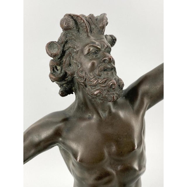 Fauno Danzante of Pompeii, Bronze on a Marble Base, Signed For Sale - Image 13 of 15