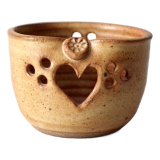 Vintage Studio Pottery Heart Votive Candle Holder For Sale