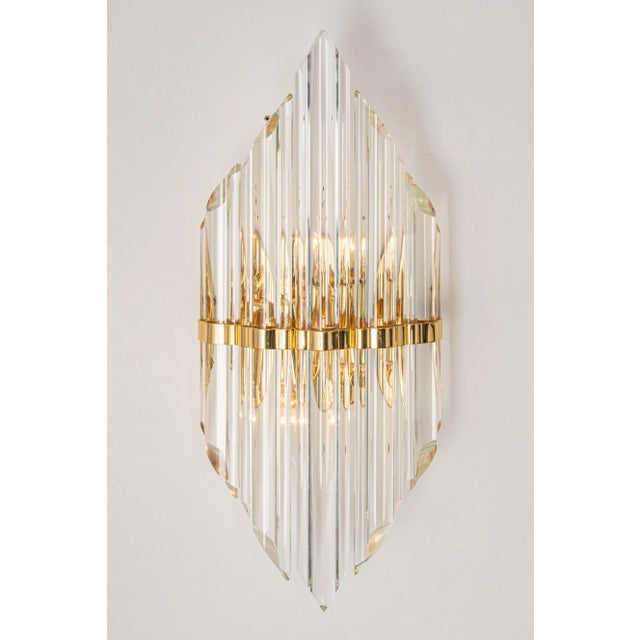1970s Italian Crystal Glass Wall Lights in the Style of Venini, 1970s, Set of 2 For Sale - Image 5 of 9