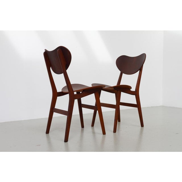 1950s Modern Danish Oak and Teak Side Chairs, Denmark, 1960s, Set of 2 For Sale - Image 5 of 18
