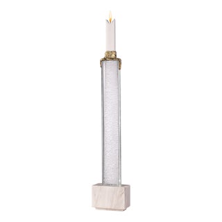 Iced Skyline White Candleholder by Aina Kari For Sale