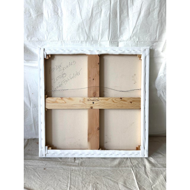 Textile "Amber Shades" Modern Oil Painting, by Jennifer Hohlfelder For Sale - Image 7 of 9