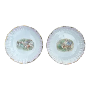 Antique Royal Bavarian P.M.B. China Germany Decorative Plates - Set of 2