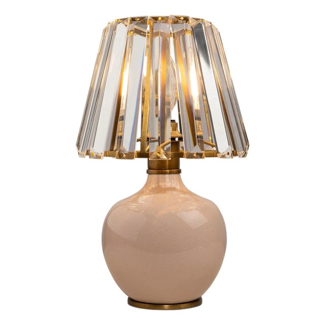 Eclipse Blush Crystal Shade Mini Lamp For Sale