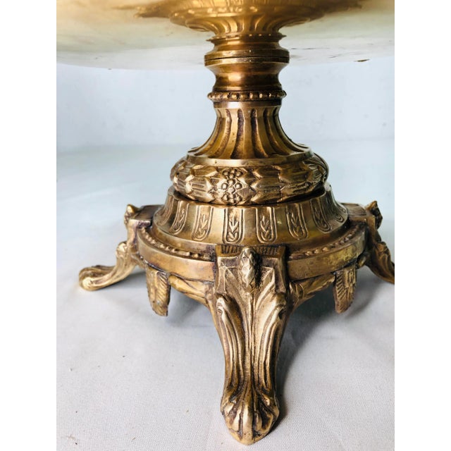 Castilian French Empire Style Brass Pedestal Center Bowl For Sale - Image 11 of 12