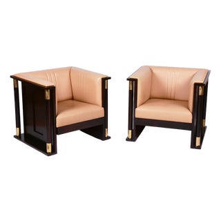 Art Nouveau Mahogany Armchairs from J. Hoffmann, Austria, 1910s, Set of 2 For Sale