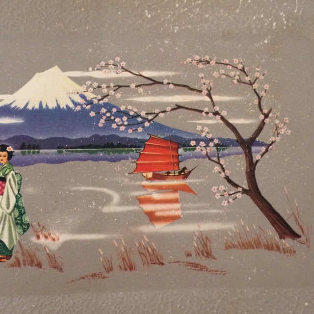 Set Of 5 Matching Geisha Girls And Mount Fuji Serving Trays By Kentley Usa Chairish