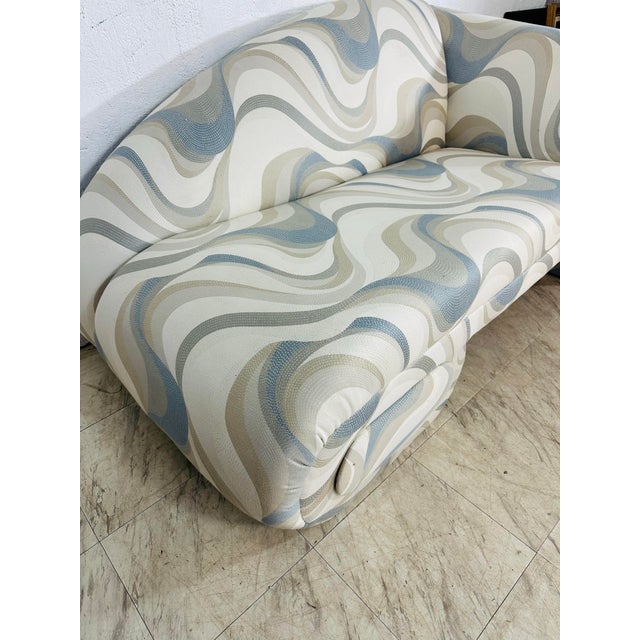 Vintage Carson Chaise Reupholstered in Thibaut Fabric For Sale In Charleston - Image 6 of 9