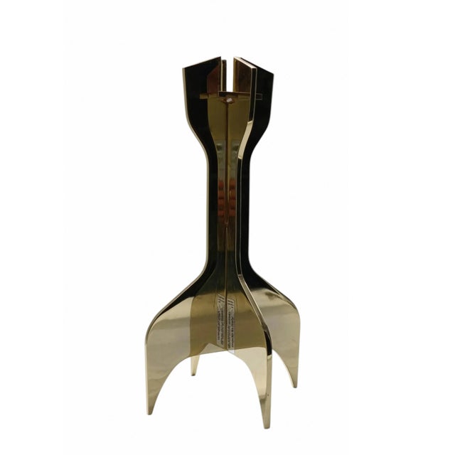 Gold Sculptural Gold Plated Candleholder by Marcel Breuer for Gavina, 1970s For Sale - Image 8 of 11