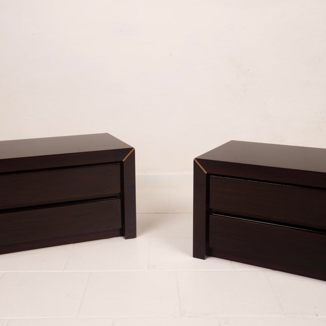 1970s African Rosewood and Brass Bedside Tables from Fratelli Turri, 1970s, Set of 2 For Sale - Image 5 of 18